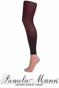 3D footless tights chocolate