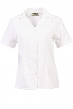 Tab Collar Short Sleeve Shirt in White