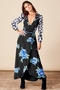 Jagger Maxi Wrap-Dress mix Blue Peony