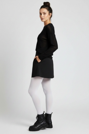 40 Denier Velvet Tights in White