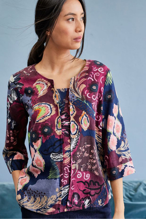 Abigail Notch Neckline Hemp Top