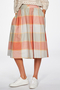 Alexa Organic Cotton Check Skirt in Clementine Orange