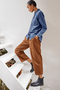Poppie Organic Cotton Corduroy Pleated Culottes in Toffee Brown