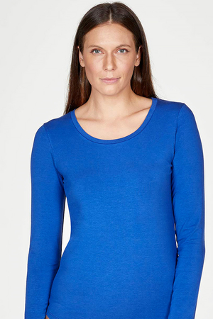 Essential Bamboo Jersey Long Sleeve Top in Mazarine Blue