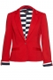 Eaton Jersey Fitted Blazer in Red