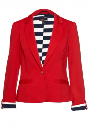 Eaton Jersey Fitted Blazer in Red