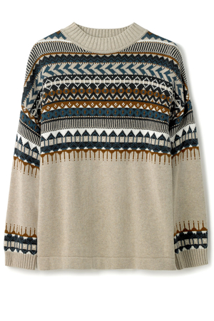 Delilah Fairisle Organic Cotton Wool Sweater