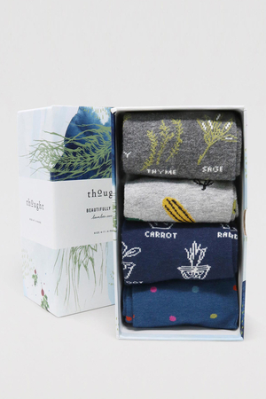 Marah Bamboo Organic Cotton Allotment Socks in a Gift Box