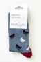 Cute Chicken Bamboo Organic Cotton Socks in Sea Blue