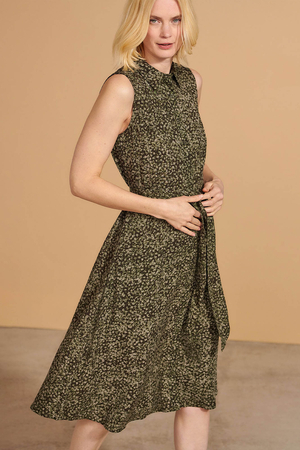 Zinnia Sleeveless Tencel™ Midi Shirt-Dress