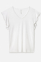 Payton Hemp Organic Cotton Pom-Pom Top in White