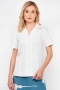 Tab Collar Short Sleeve Shirt in White
