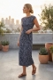 Bree Organic Cotton Jersey Midi Dress in Navy