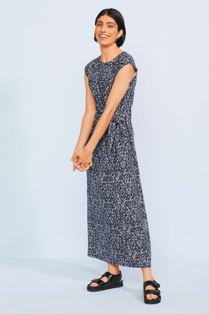 Bree Organic Cotton Jersey Midi Dress in Navy