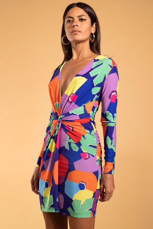 Raya Mini Dress in Blotch Bloom