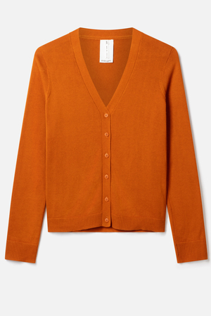 Posie Organic Cotton Cardigan in Harvest Orange