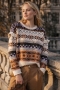 Alia Organic Cotton Blend Fluffy Fairisle Sweater