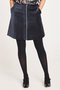 Aubrie Velvet Organic Cotton Mini Skirt in Slate Blue