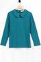 Baby Collar BCI Cotton Jersey Blouse in Ocean Depths