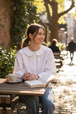 Baby Collar BCI Cotton Shirt in White