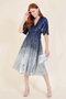 Silver Navy Ombre Sequin Wrap-Dress