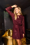 Sequin Skater Party Dress in Burgundy