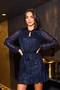 Sequin Skater Party Dress in Blue