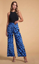 Joey Palazzo Trousers in Bright Blue Leopard