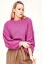 Olwen Organic Cotton Chunky Knit Top in Violet