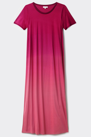 Eliana Dip Dye Organic Cotton & Tencel™ Jersey Dress Berry Pink