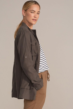 Cora Tencel™ Organic Cotton Utility Jacket in Walnut Grey