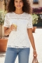 Lace Detail T-Shirt in White