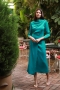 Vida Satin Midi Dress in Turquoise