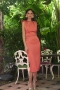 Grace Matt Satin Dilky-Feel Dress in Brick