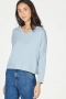 Isobel Batwing Bamboo Top in Foam Blue