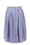 Polka Clusters Viscose Front Button Skirt in Colony Blue