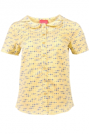 Baby Double Collar BCI Cotton Shirt in Bubbles