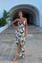 Mariah Wrap Dress in White Black Floral