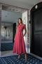 Elba Button Midi Dress in Rosado