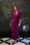 Cafe Draping Jersey Dress in Bougainvillea