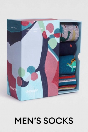 MENS Christmas Dinosaur Organic Cotton Socks in a Box
