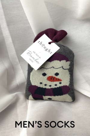 MENS Snowman Bamboo Organic Cotton Socks in a Bag
