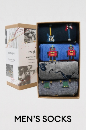 MENS Robot & Music Organic Cotton Socks in a Christmas Box
