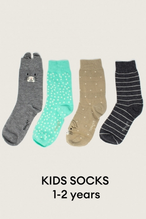KIDS Bunny Rabbit 4 Bamboo Organic Cotton Socks in a Box