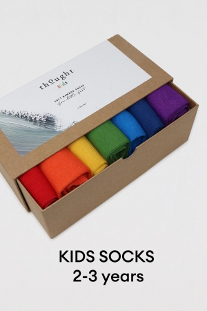 KIDS Rainbow 7 Bamboo Organic Cotton Socks in a Box