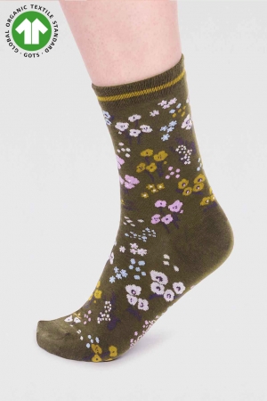 Laney GOTS Organic Cotton Socks in Moss Green