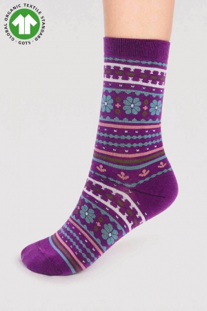 Waverly GOTS Organic Cotton Socks in Deep Purple