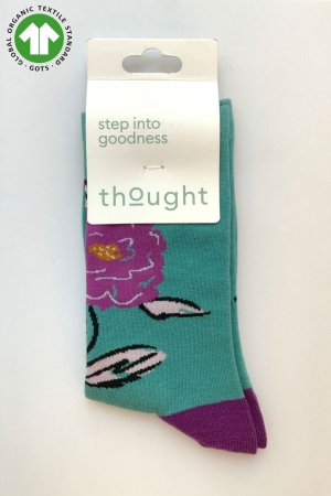 Rossa GOTS Organic Cotton Socks in Peacock Green