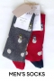 MENS Snowman 2 Bamboo Socks in Red & Grey