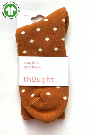 Amara GOTS Organic Cotton Thick Walker Socks in Harvest Orange